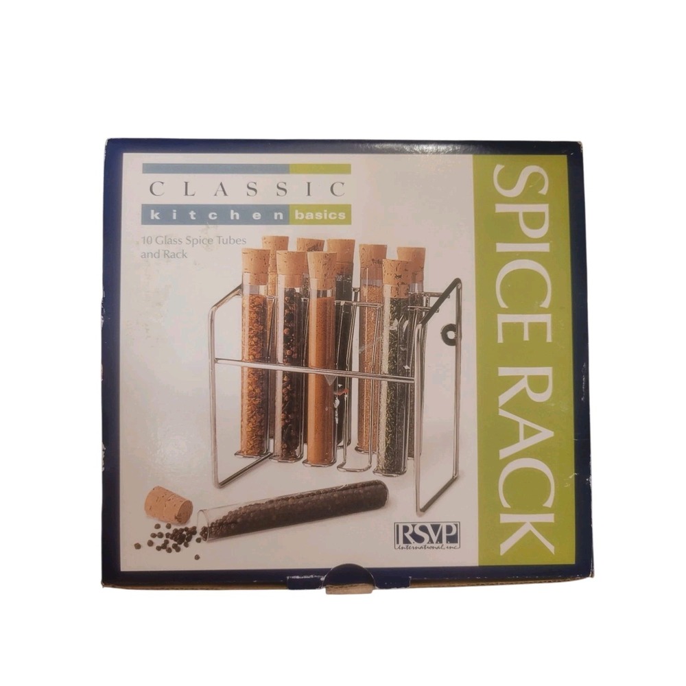 RSVP International Modern 10 Test Tube Chrome Spice Rack NEW - Picture 6 of 7
